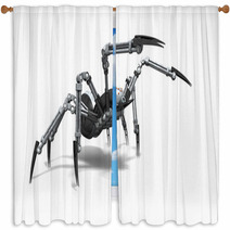 Robot Spider Window Curtains 70489980