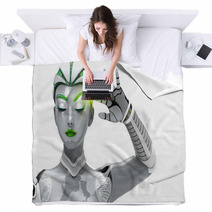 Robot Woman Blankets 65112272