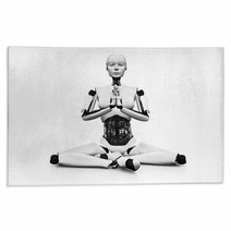 Robot Woman Meditating. Rugs 58593522