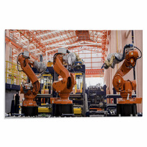 Robots Welding In A Production Line Rugs 65895205