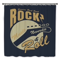 Rock And Roll Graphic For T Shirt Tee Design Vector Illustration Bath Decor 119675318