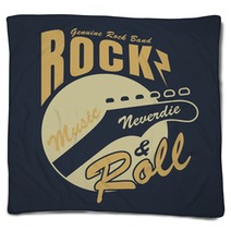 Rock And Roll Graphic For T Shirt Tee Design Vector Illustration Blankets 119675318