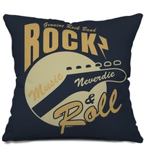 Rock And Roll Graphic For T Shirt Tee Design Vector Illustration Pillows 119675318