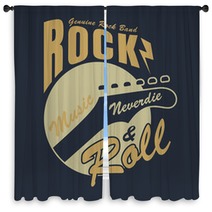 Rock And Roll Graphic For T Shirt Tee Design Vector Illustration Window Curtains 119675318