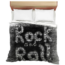 Rock And Roll Grunge Music Word Backgrounds And Texture Bedding 54593447