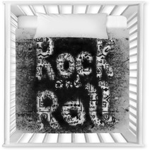 Rock And Roll Grunge Music Word Backgrounds And Texture Nursery Decor 54593447