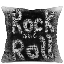 Rock And Roll Grunge Music Word Backgrounds And Texture Pillows 54593447