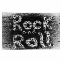 Rock And Roll Grunge Music Word Backgrounds And Texture Rugs 54593447