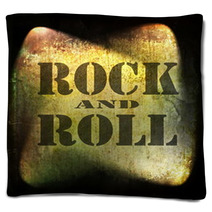 Rock And Roll Music, Old Rusty Wall Background Blankets 59993571