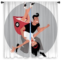Rock And Roll Rock Acrobatic Jitterbug Social Window Curtains 69733818