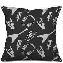 Rock Background Pattern Music Hand Pillows 113722167