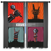 Rock Backgrounds Four Templates For Rock Posters Window Curtains 96070530