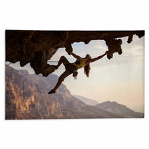 Rock Climber At Sunset, Kalymnos Island, Greece Rugs 60439707