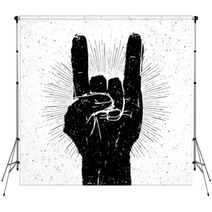 Rock Hand Signs Vector Illustration Backdrops 94749471