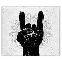Rock Hand Signs Vector Illustration Rugs 94749471