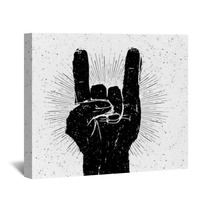 Rock Hand Signs Vector Illustration Wall Art 94749471