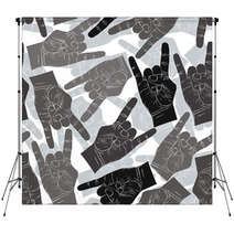 Rock Hands Seamless Pattern Rock Metal Rock And Roll Music St Backdrops 89066066