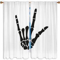 Rock Skeleton Hand Window Curtains 63136906