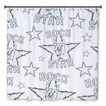 Rock Star Seamless Pattern Bath Decor 88989661