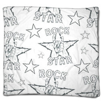 Rock Star Seamless Pattern Blankets 88989661