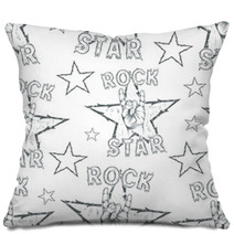 Rock Star Seamless Pattern Pillows 88989661