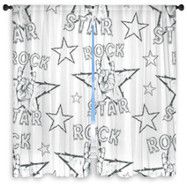 Rock Star Seamless Pattern Window Curtains 88989661