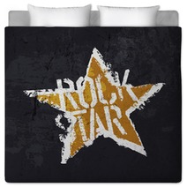 Rock Star Vector Grunge Design Bedding 107133916