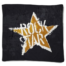 Rock Star Vector Grunge Design Blankets 107133916