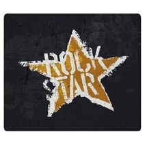 Rock Star Vector Grunge Design Rugs 107133916