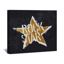 Rock Star Vector Grunge Design Wall Art 107133916
