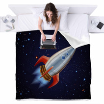 Rocket In Space Blankets 63062560
