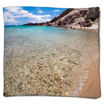 Rocks And Crystal Clear Waters Of Paradise Beach, Kos - Greece Blankets 66609150