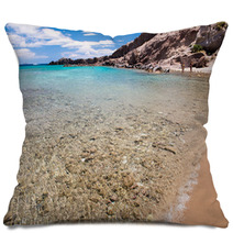 Rocks And Crystal Clear Waters Of Paradise Beach, Kos - Greece Pillows 66609150