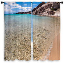 Rocks And Crystal Clear Waters Of Paradise Beach, Kos - Greece Window Curtains 66609150