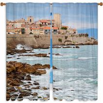 Rocky Coast Of Antibes France French Riviera Cote Dâ€™Azur C Window Curtains 67994927