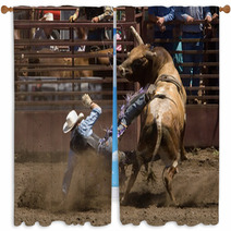 Rodeo Bull Rider Window Curtains 822866