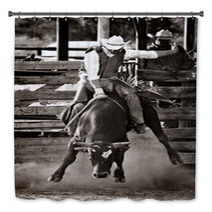 Rodeo Cowboy Bull Riding - Converted With Added Grain Bath Decor 3668216