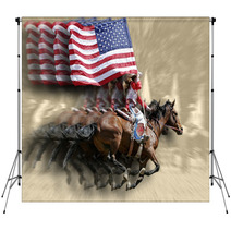 Rodeo Queens & Flags Backdrops 728977