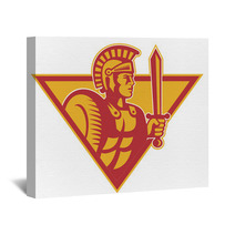 Roman Centurion Soldier With Sword And Shield Wall Art 42304279