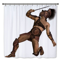 Roman Gladiator - Murmillo Type In Defensive Pose Bath Decor 66549830