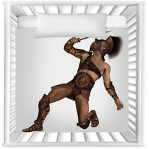 Roman Gladiator - Murmillo Type In Defensive Pose Nursery Decor 66549830