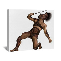 Roman Gladiator - Murmillo Type In Defensive Pose Wall Art 66549830