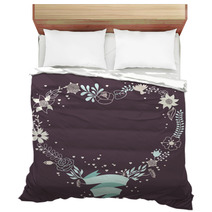 Romantic Background Of Various Flowers In Retro Style. Bedding 58985741