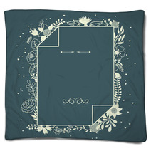 Romantic Background Of Various Flowers In Retro Style. Blankets 58985740
