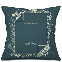 Romantic Background Of Various Flowers In Retro Style. Pillows 58985740