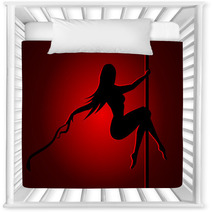 Romantic Dancing Girl In Red Light Nursery Decor 71944645