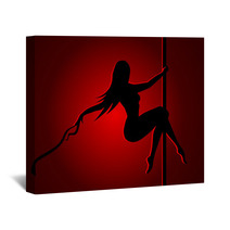 Romantic Dancing Girl In Red Light Wall Art 71944645