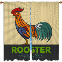 Rooster Logo Window Curtains 88809157