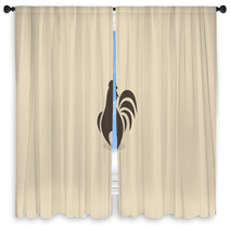 Rooster Symbol  Window Curtains 98974907