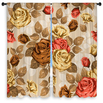 Rose Seamless Background Window Curtains 60315765